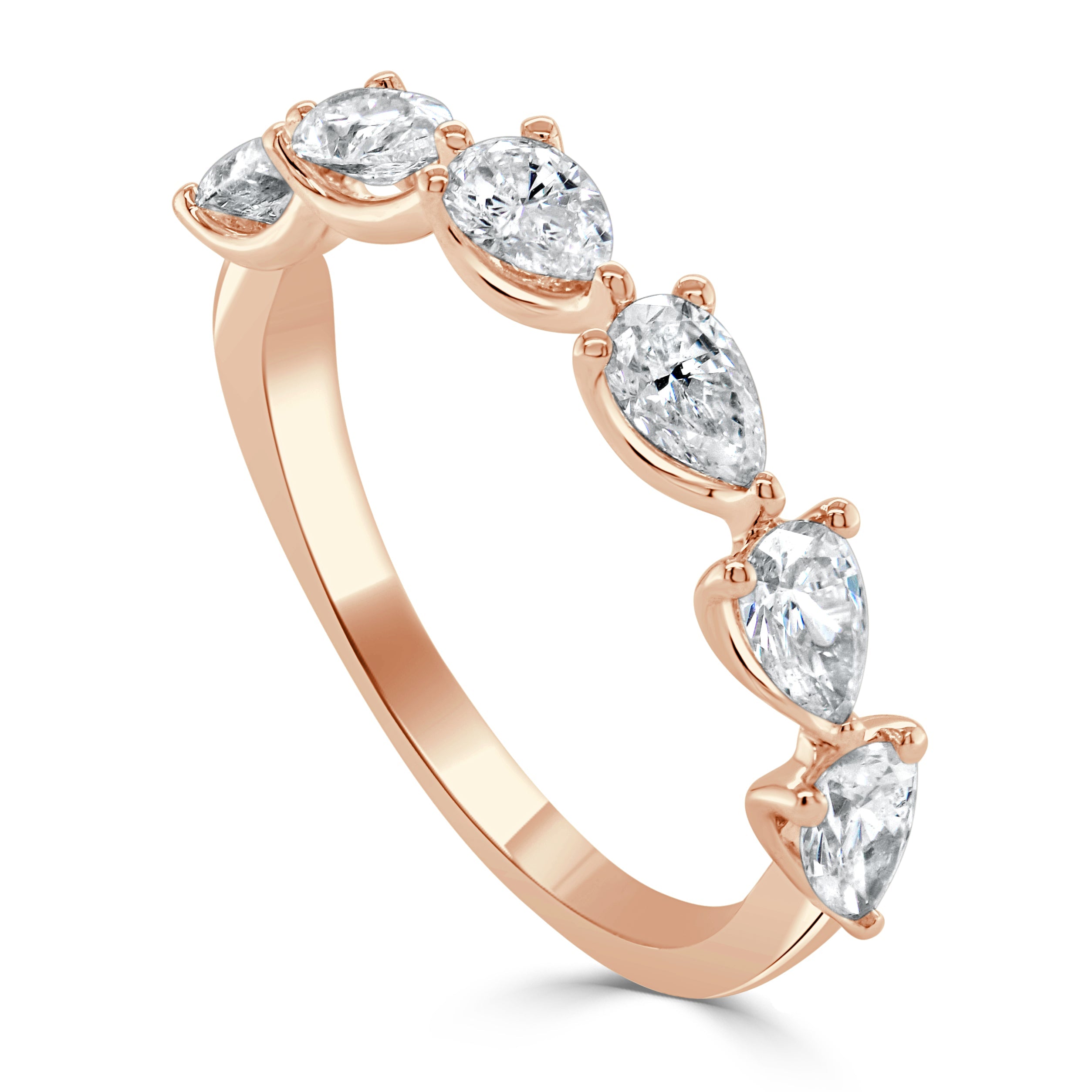 14K Gold & Pear-Shape Diamond Band