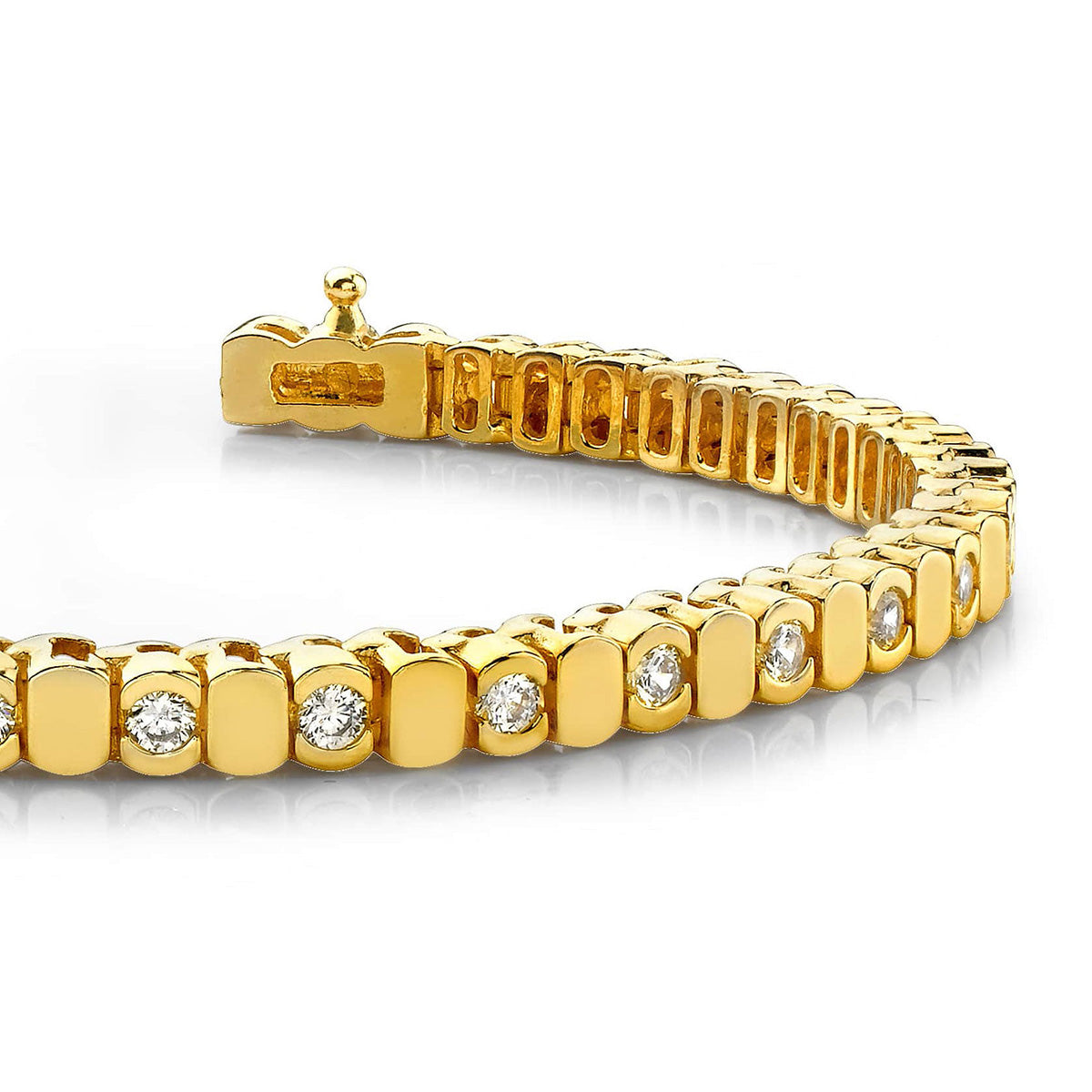 Alternating Bezel Diamond Bracelet