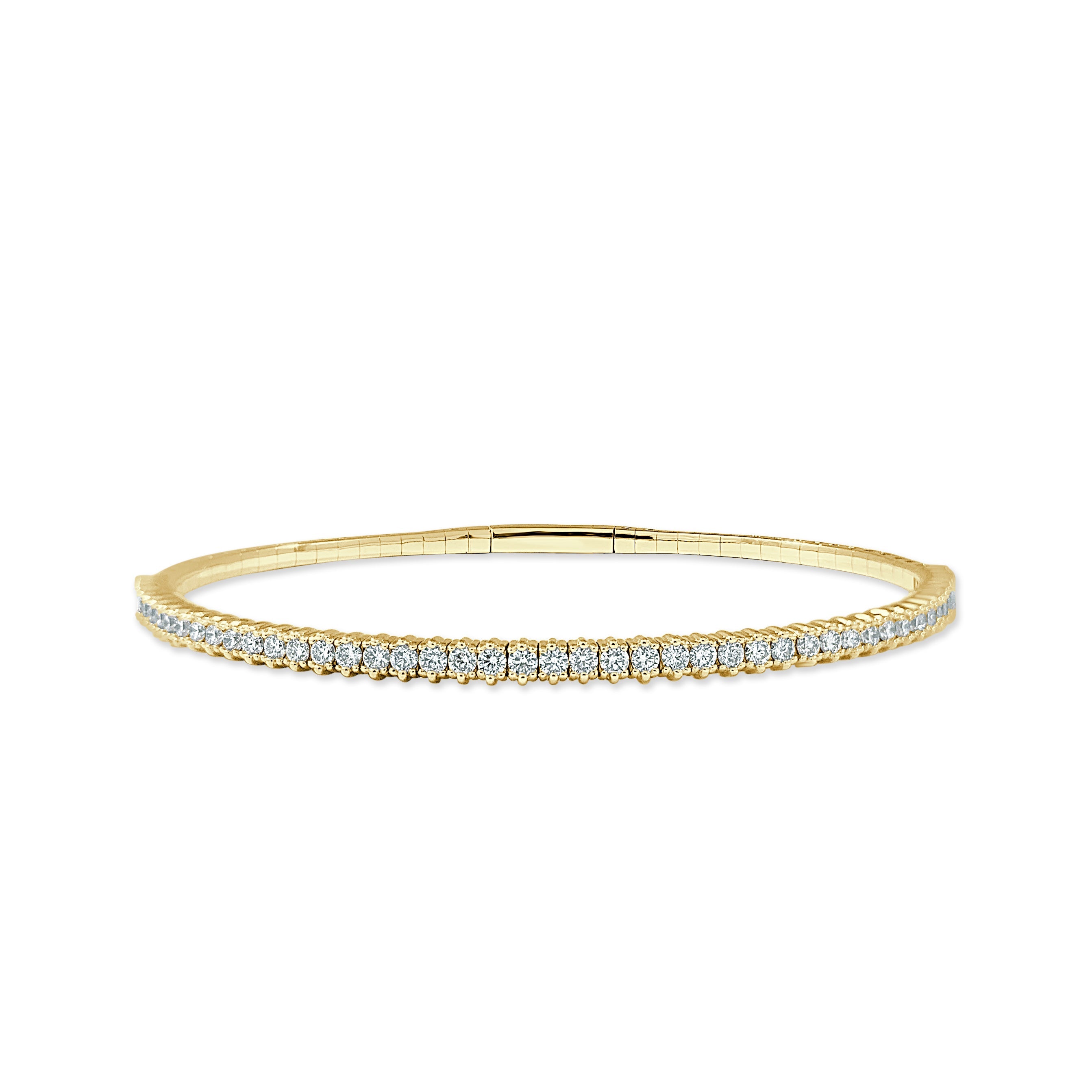 14k Gold & Diamond Flexible Bangle