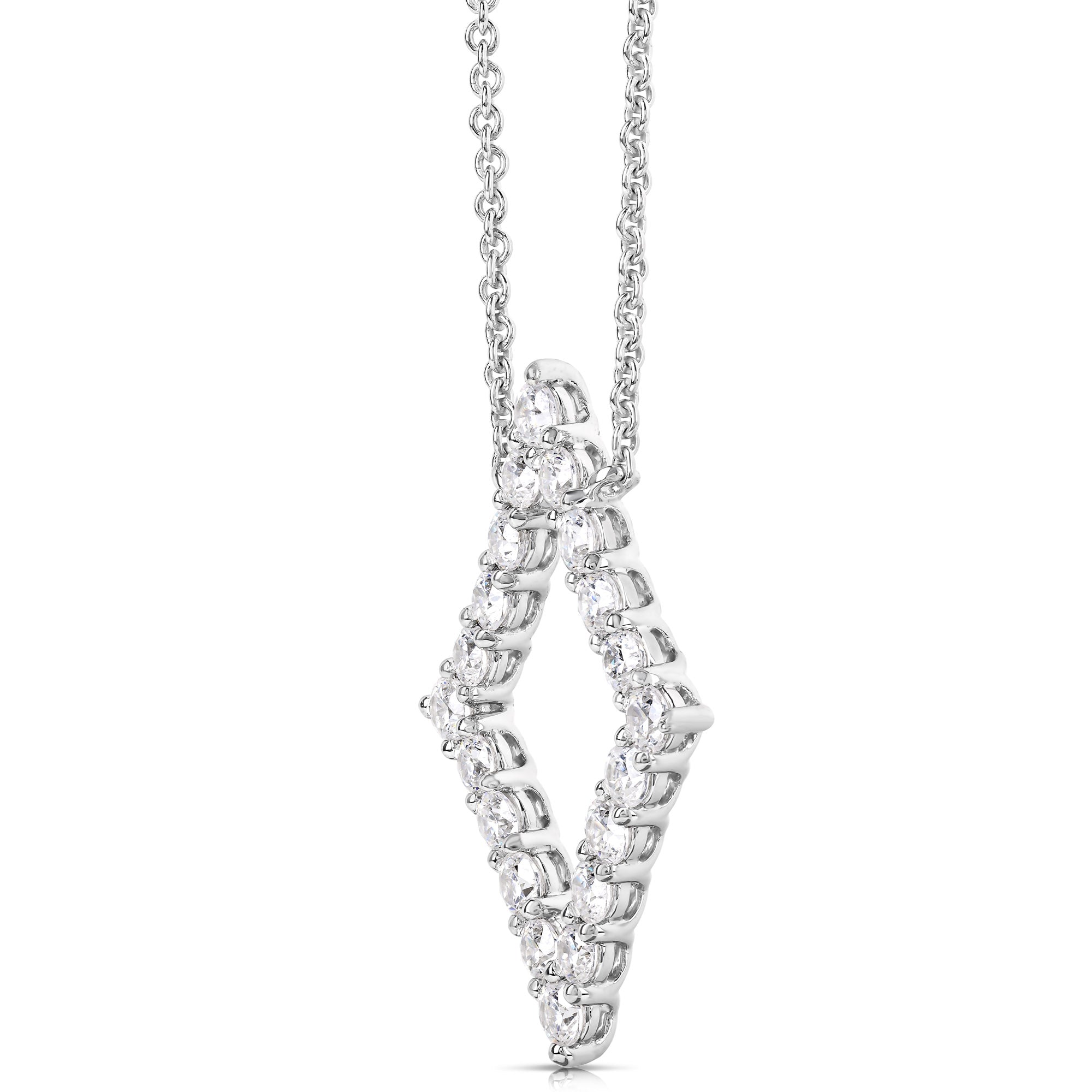 14K 1.00 Ct Colorless Flawless Diamond Shaped Pendant With Chain