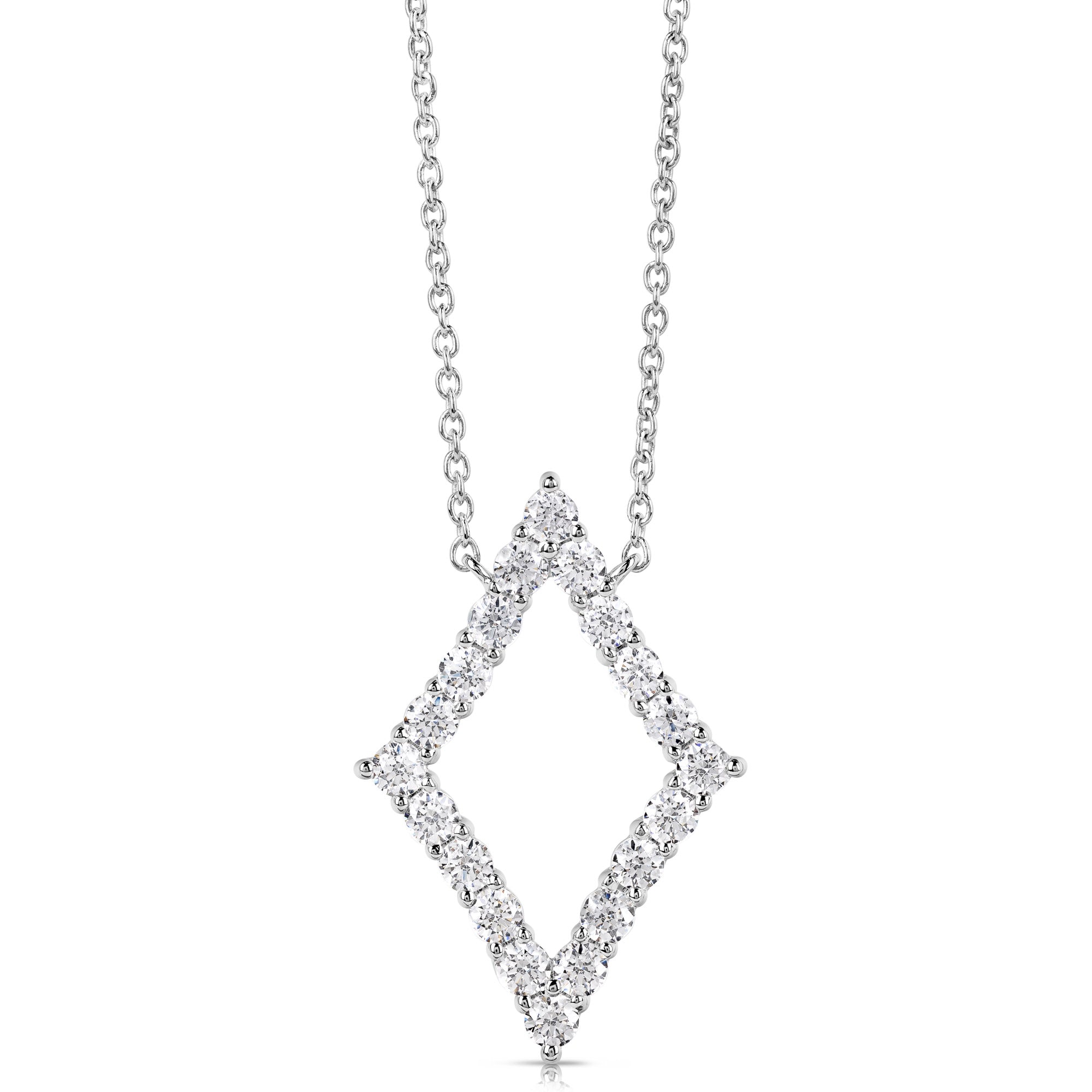 14K 0.50 Ct Colorless Flawless Diamond Shaped Pendant With Chain