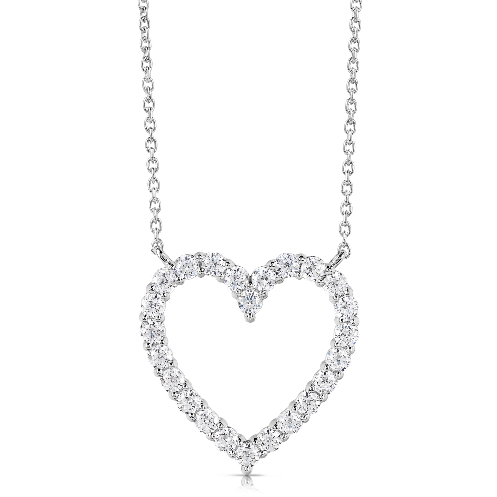14K 0.50 Ct Colorless Flawless Heart Shaped Pendant With Chain