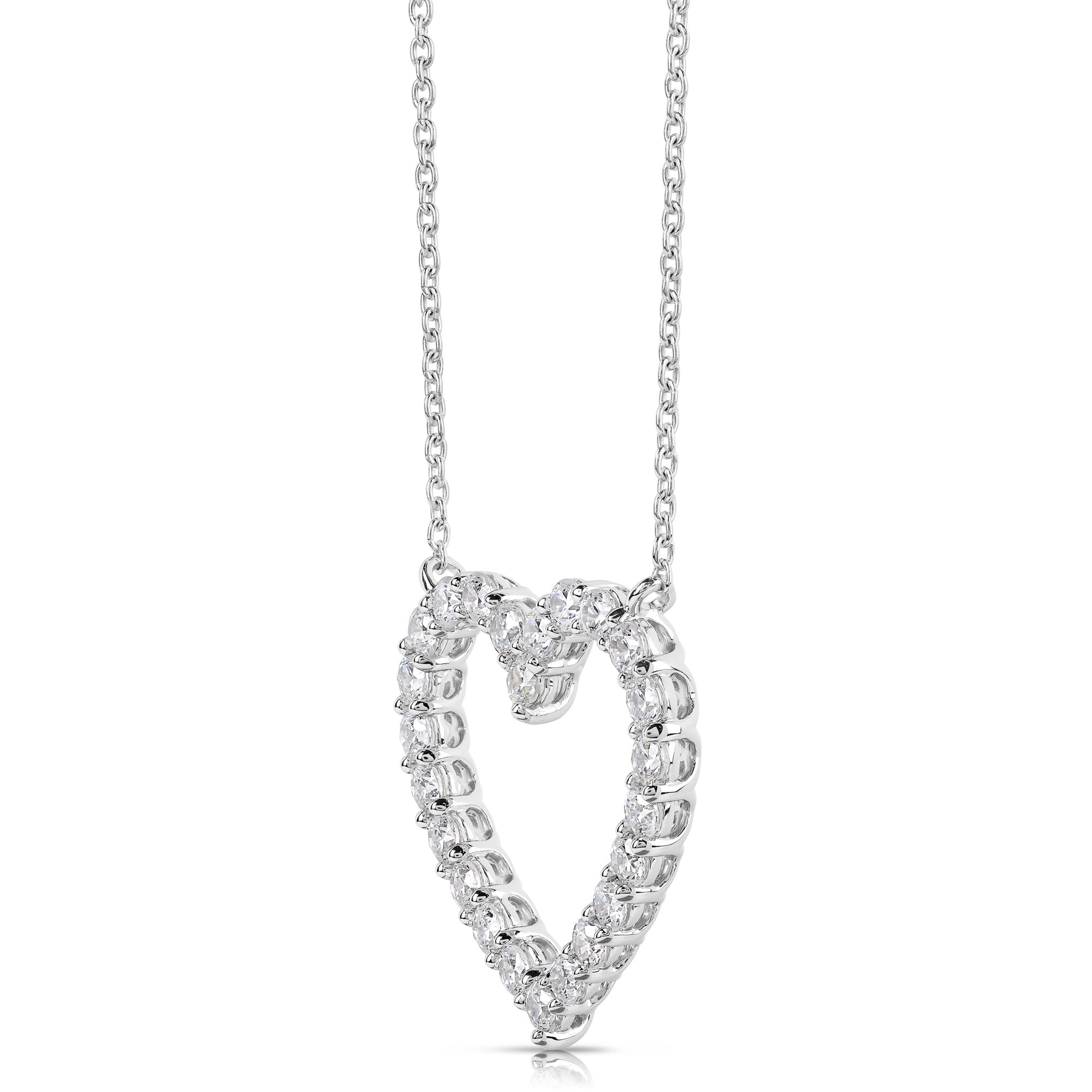 14K 0.50 Ct Colorless Flawless Heart Shaped Pendant With Chain