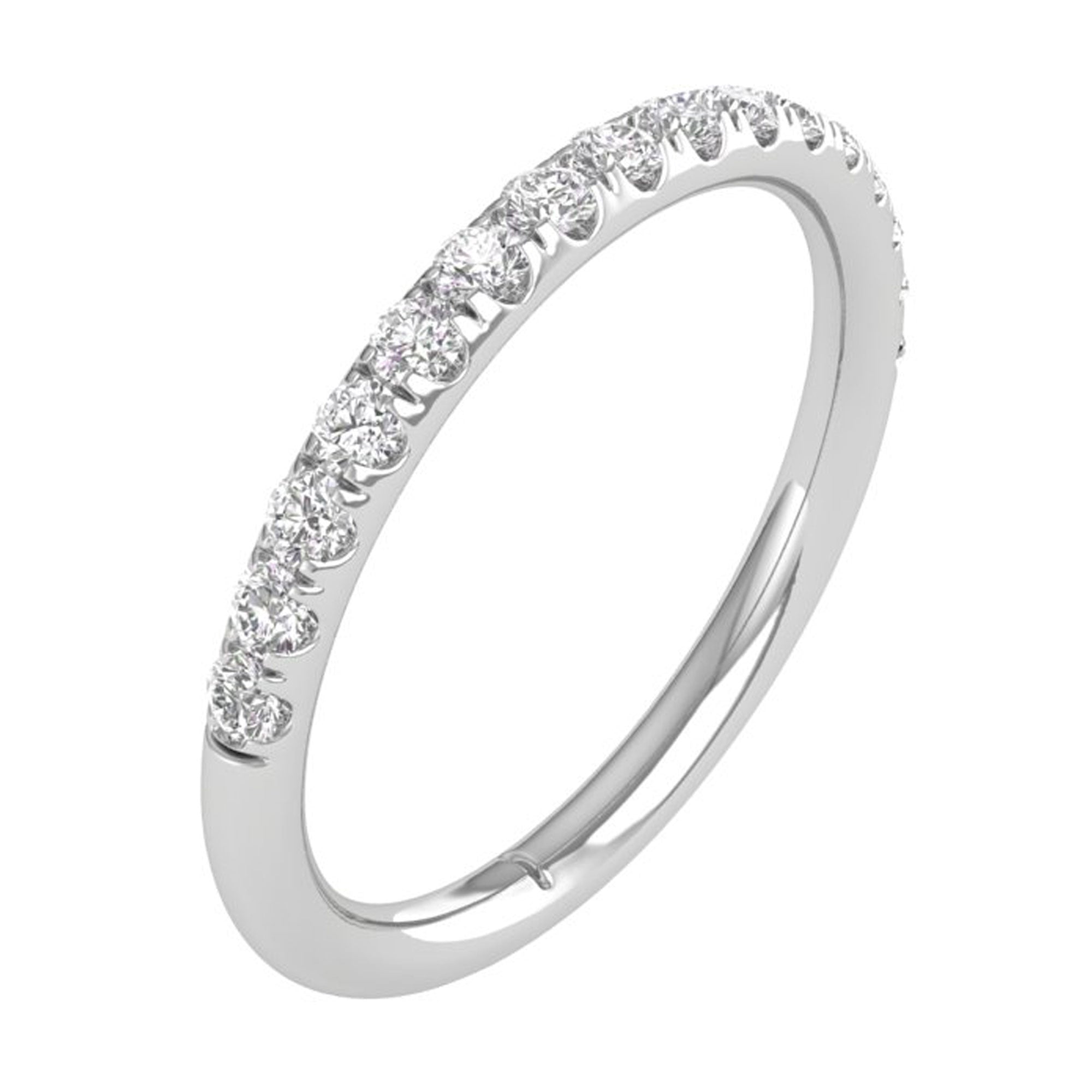 14K 0.50 Ct Gold Colorless Flawless French Pave Wedding Band