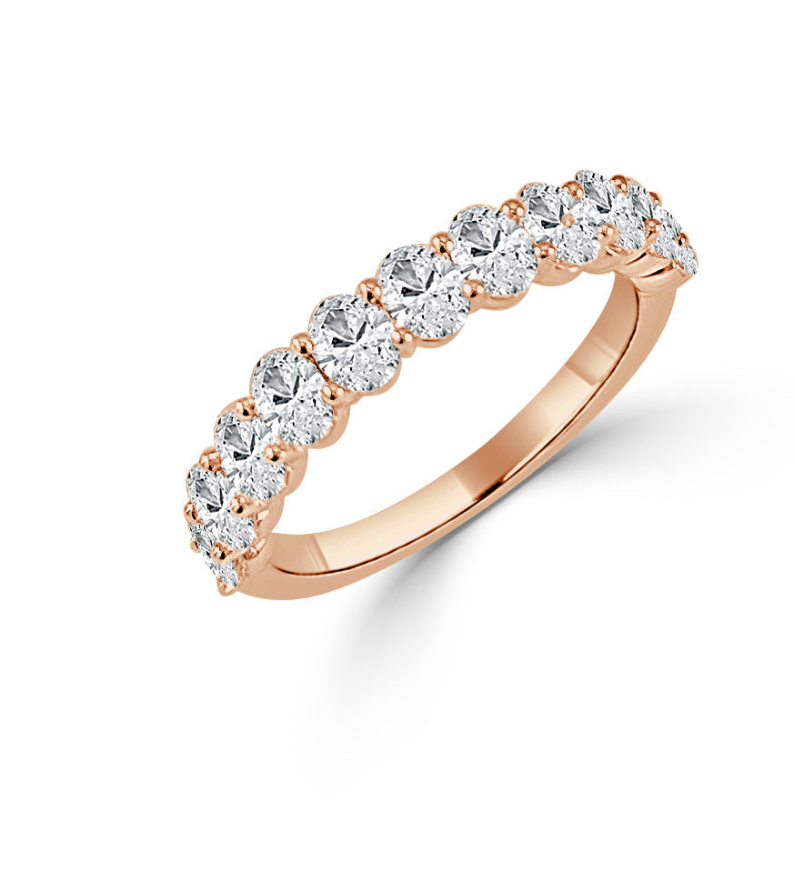 14k Gold & Diamond Oval Band