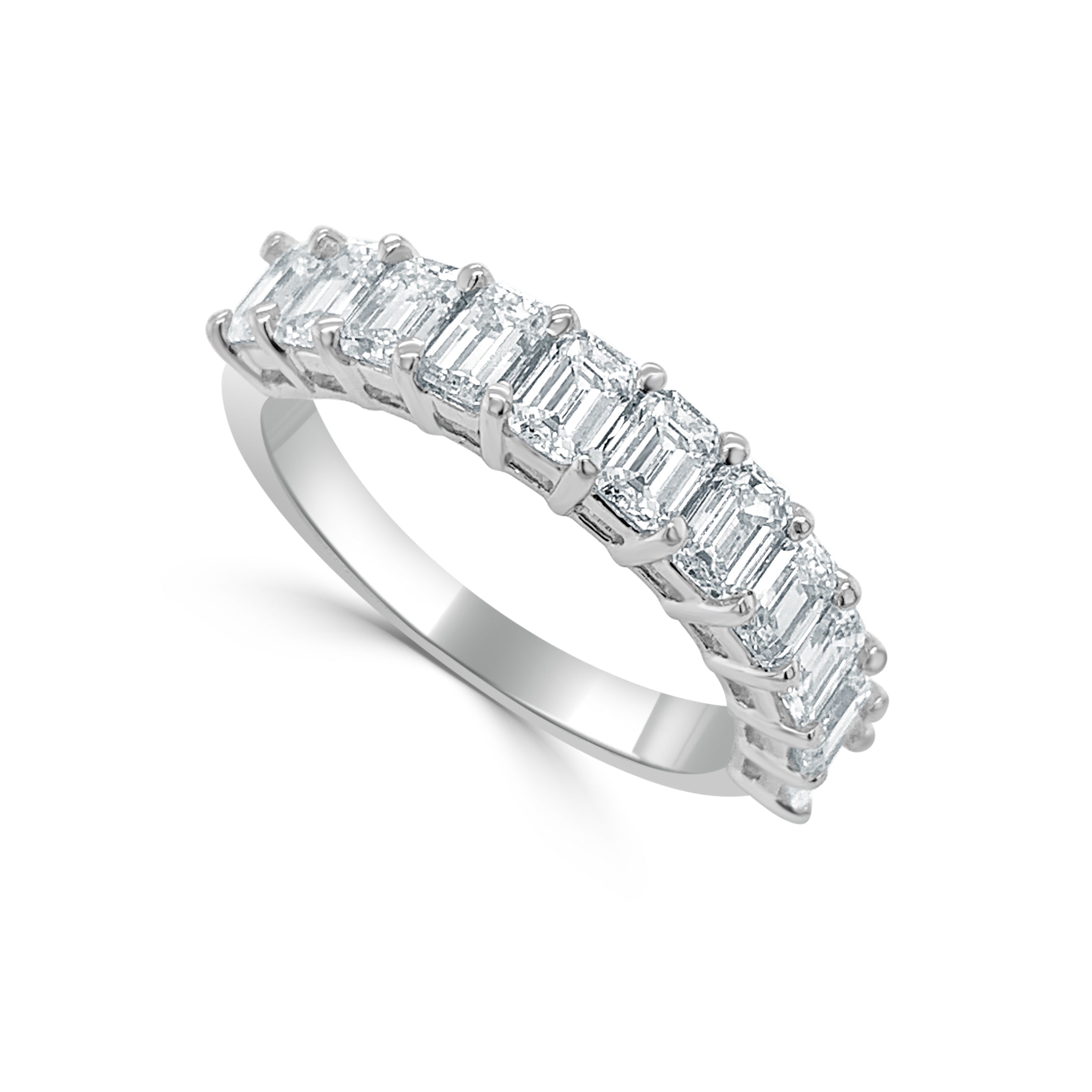 14k Gold & Emerald-Cut Diamond Band