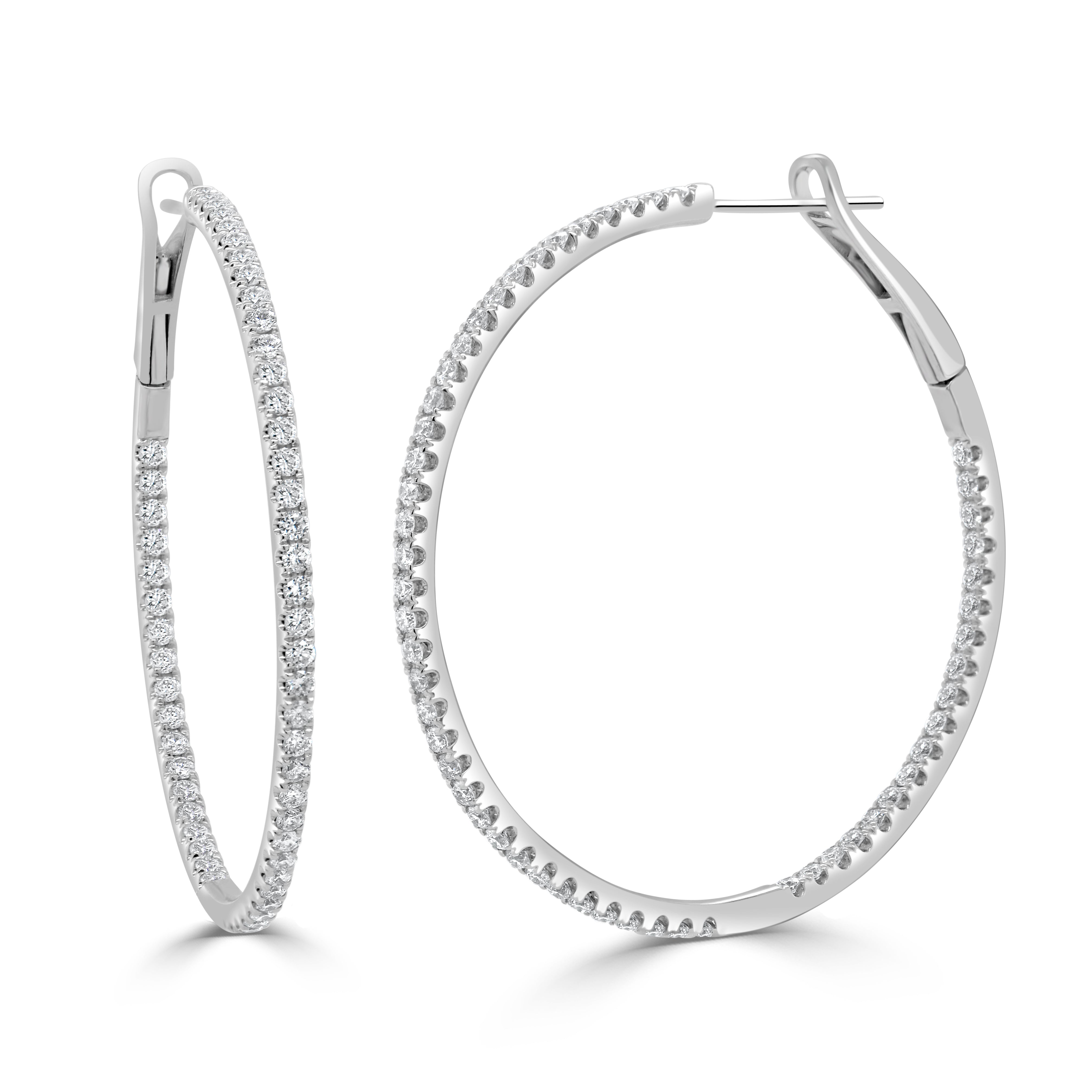 14k Gold & Diamond Hoop Earrings