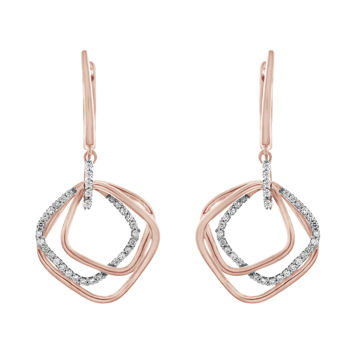 10K Rose Gold Diamond 0.33 Ct Earring