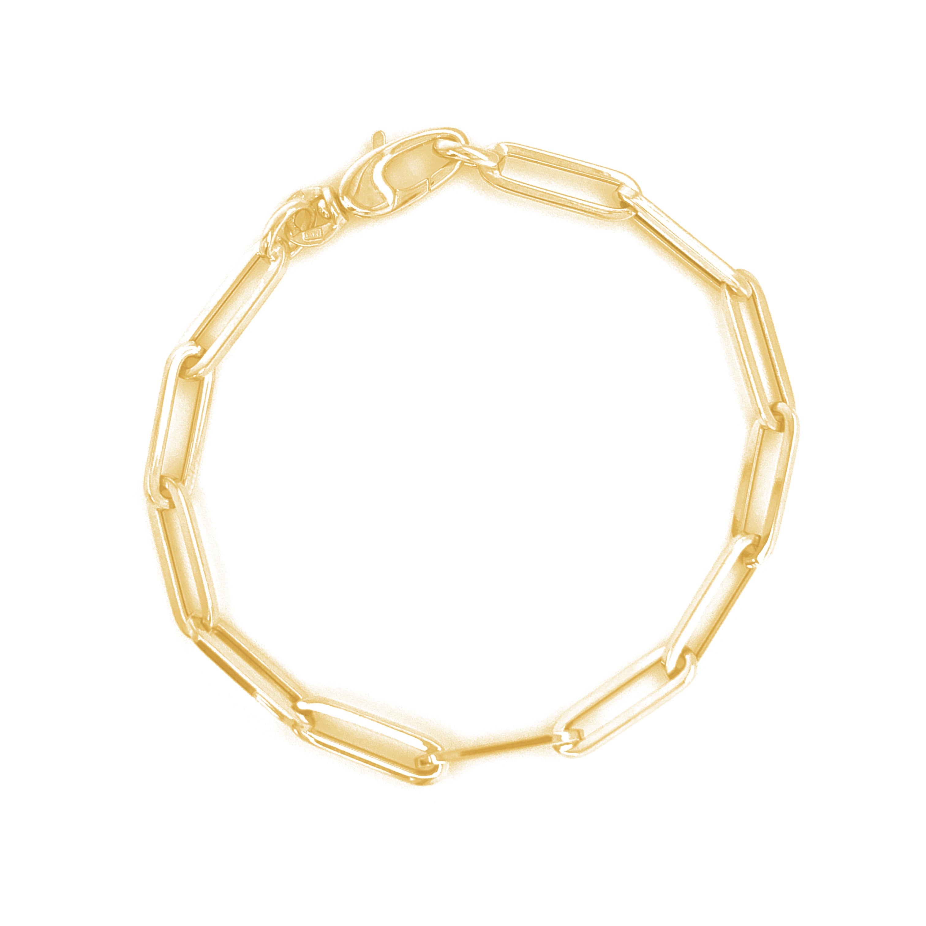 14K Yellow Gold Medium Size Link Chain Bracelet