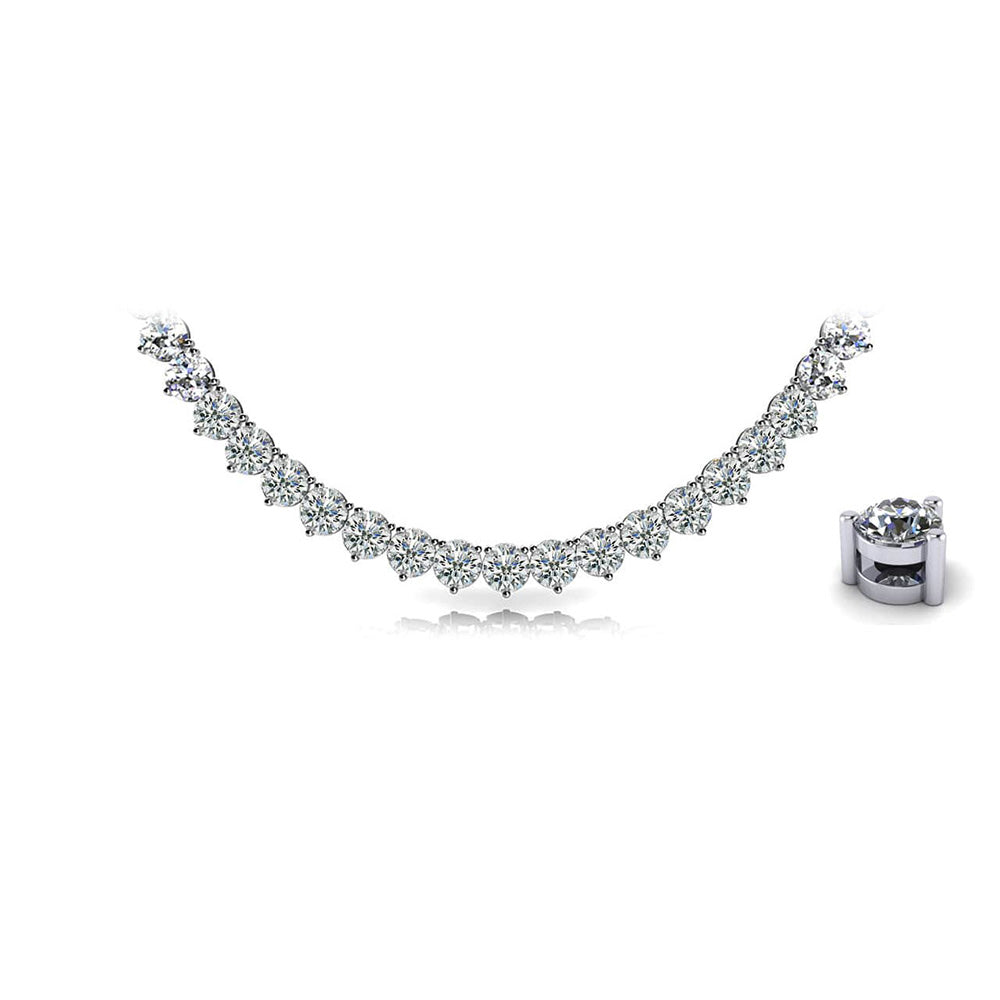 3 Prong Riviera Diamond Necklace