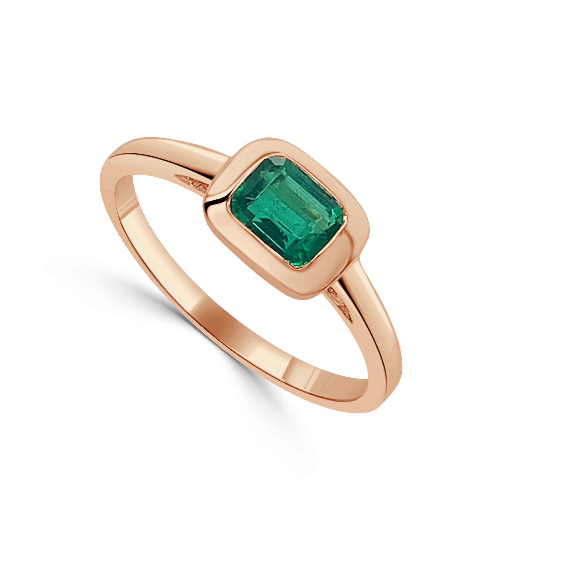 14k Gold Green Emerald Ring