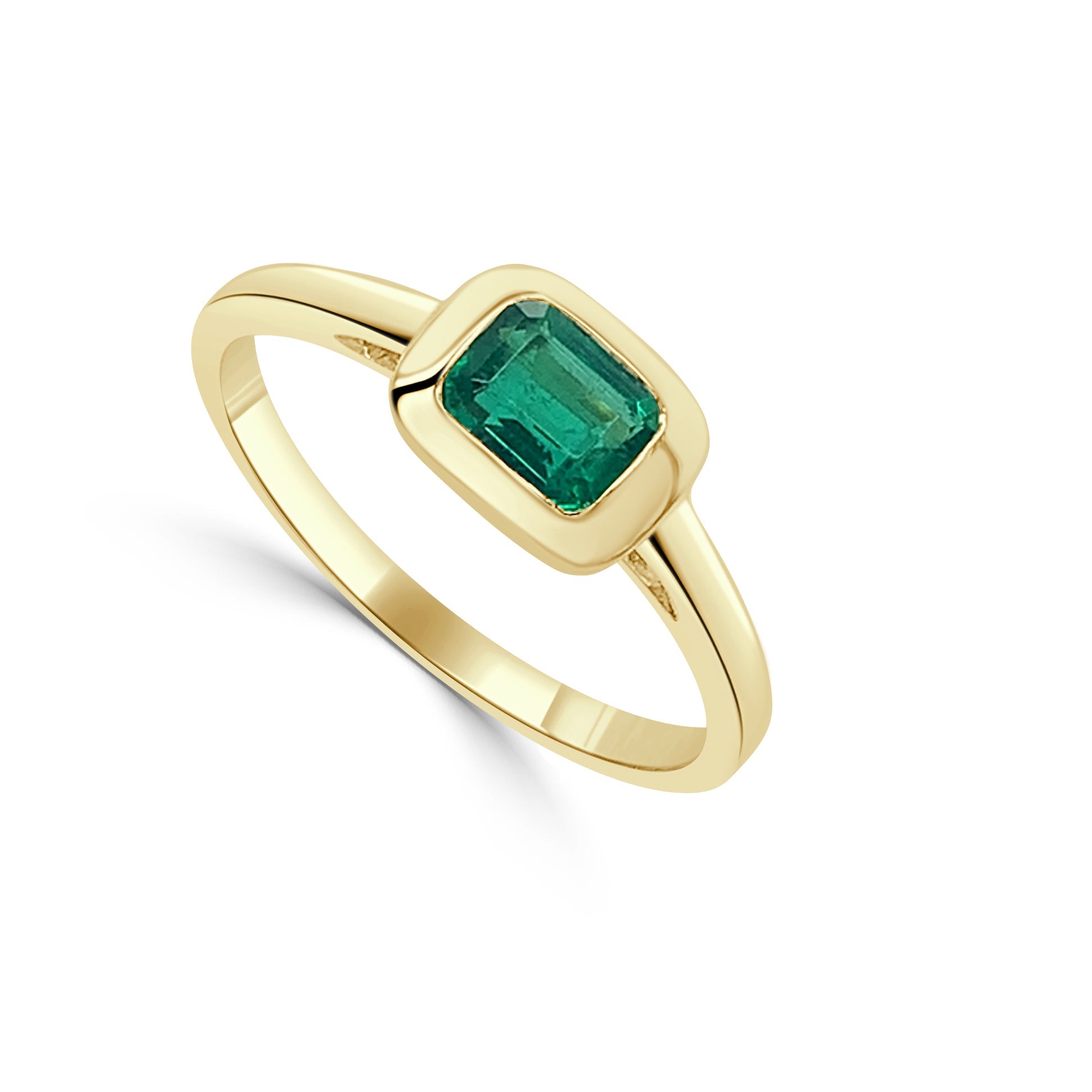 14k Gold Green Emerald Ring