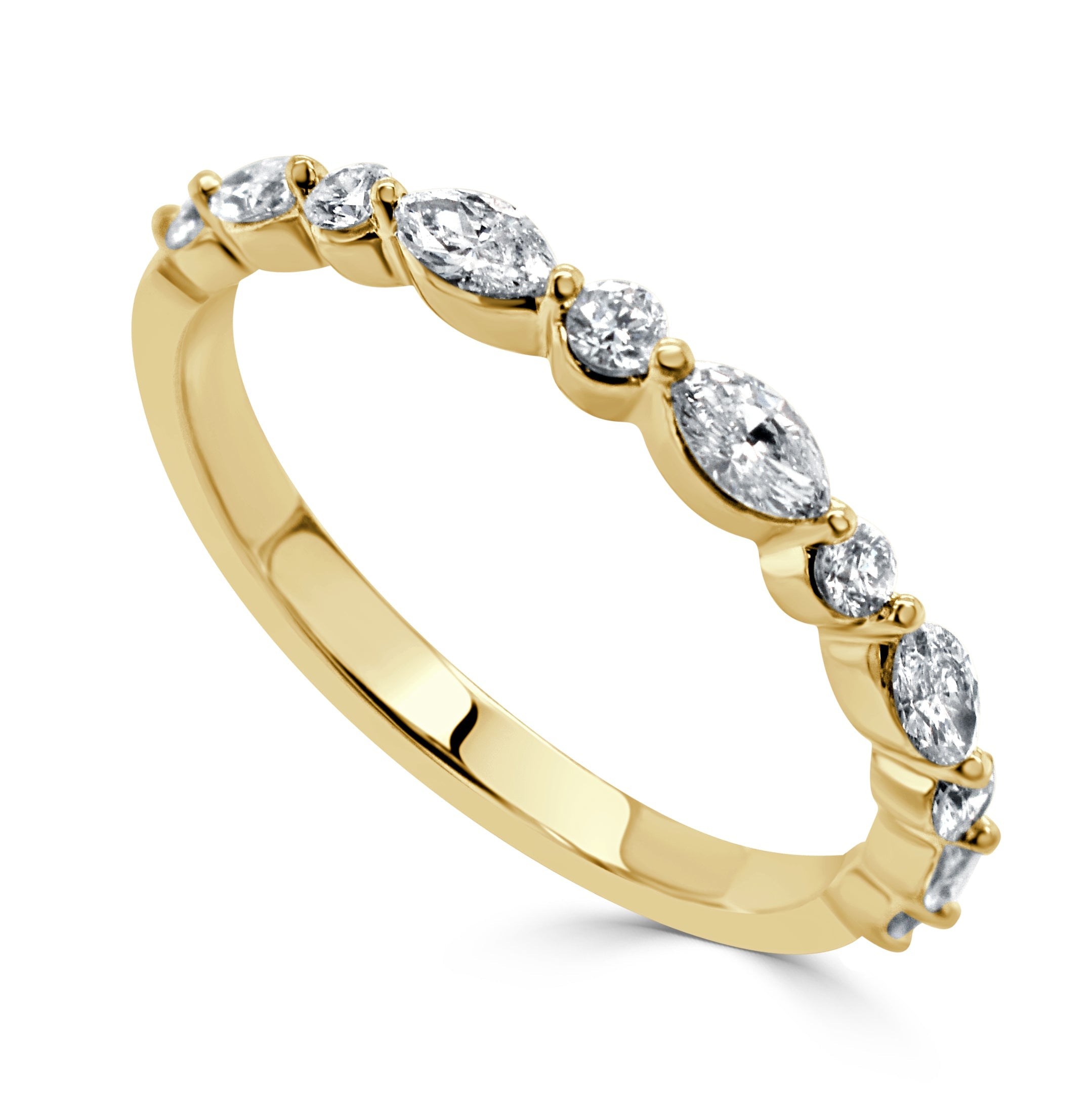 14k Gold & Marquise Diamond Stackable Ring