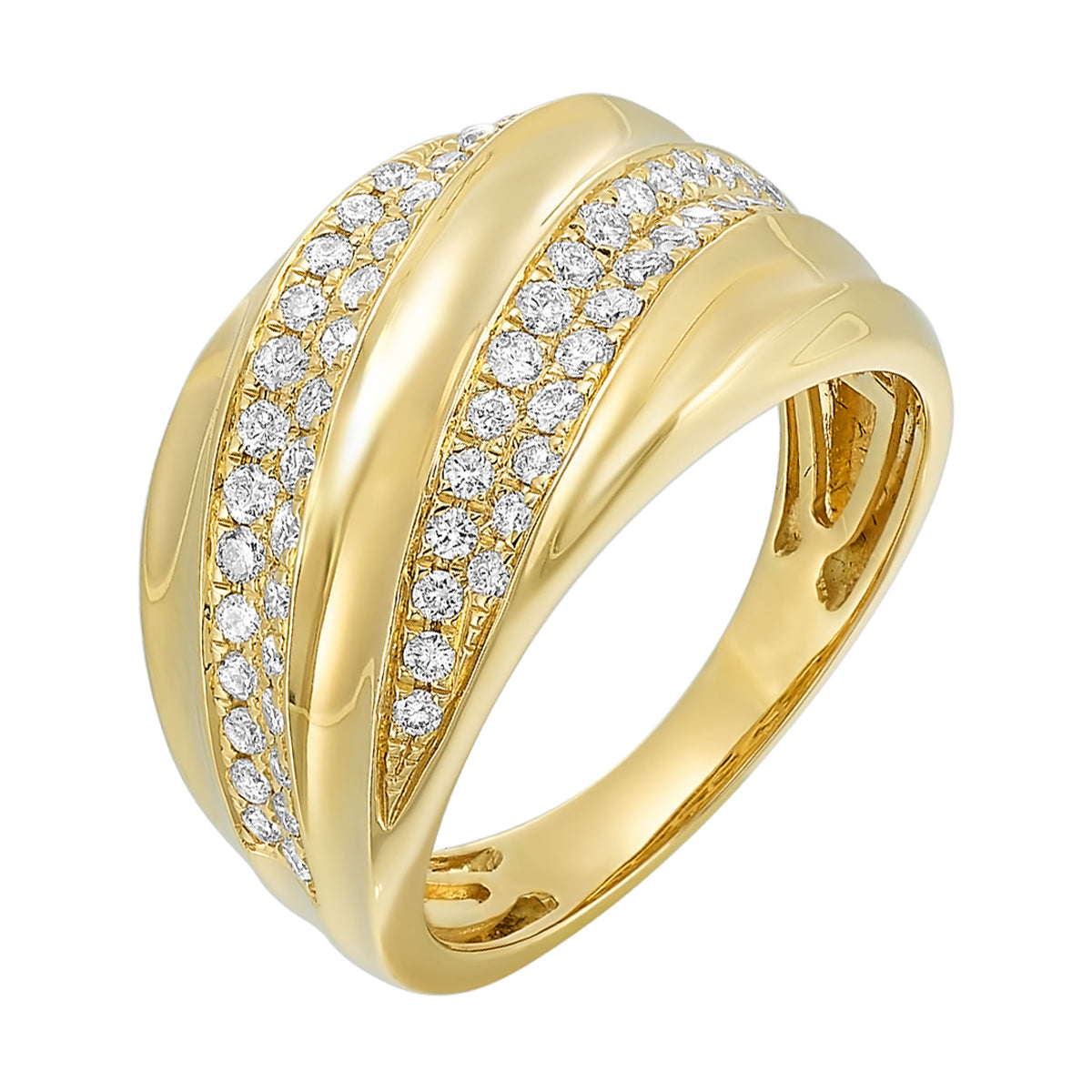 14K Yellow Gold Diamond 0.33 Ct Ring