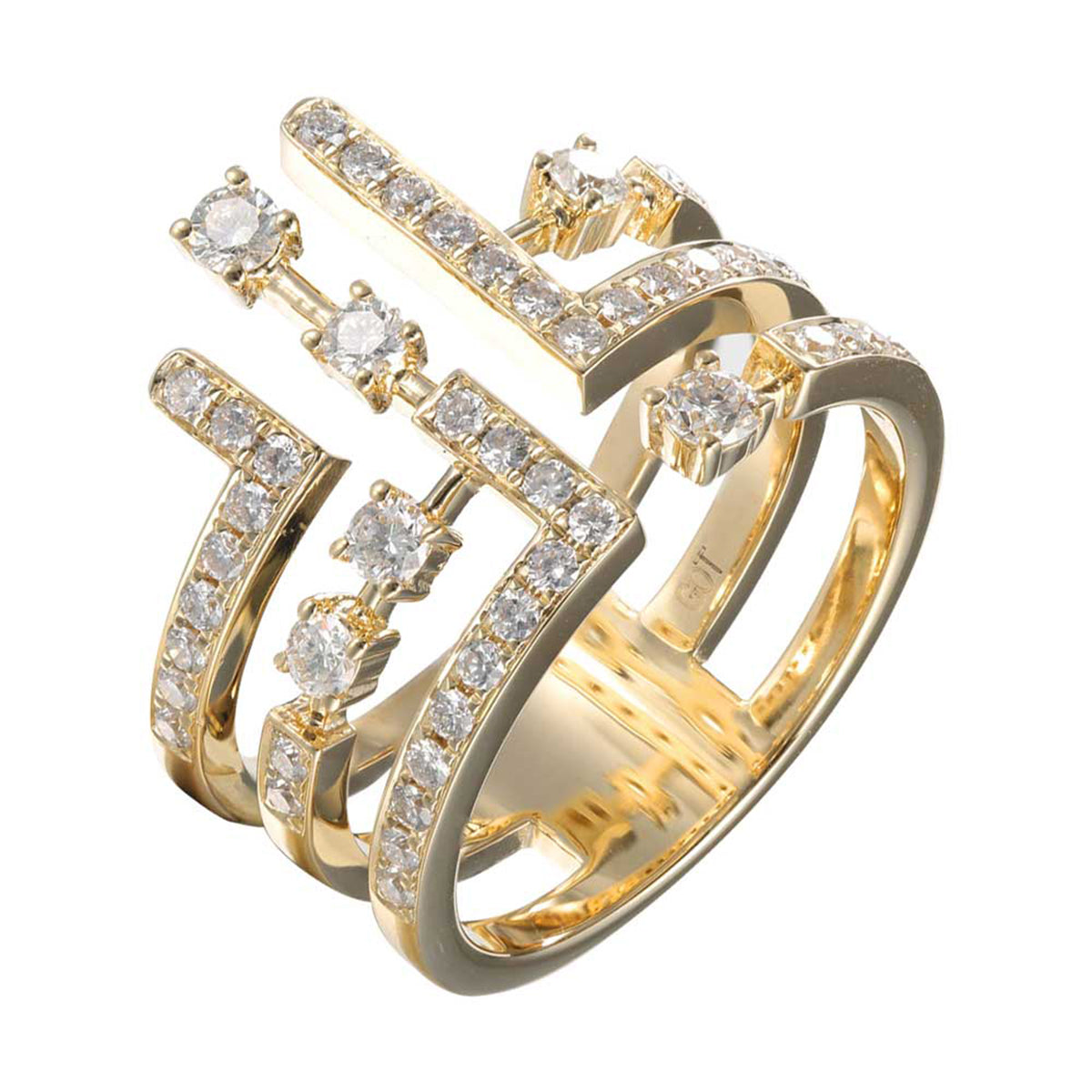 14K Yellow Gold Diamond 0.75 Ct Ring