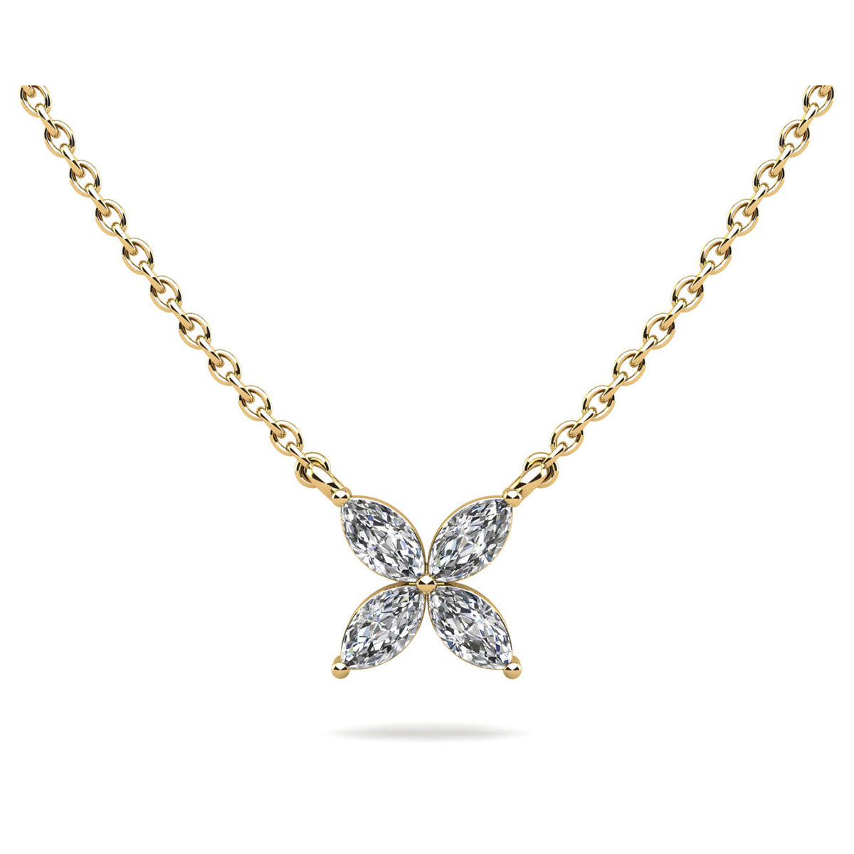 Flower Marquise Diamond Pendant 