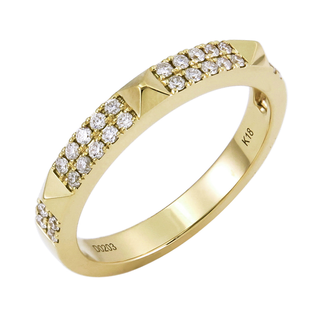 18k Gold & Diamond Studded Stackable Ring