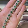 18K 18.76 Ct Green Emerald Match Bracelet