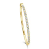 14K Gold & Emerald-Cut Diamond Bezel Set Bangle