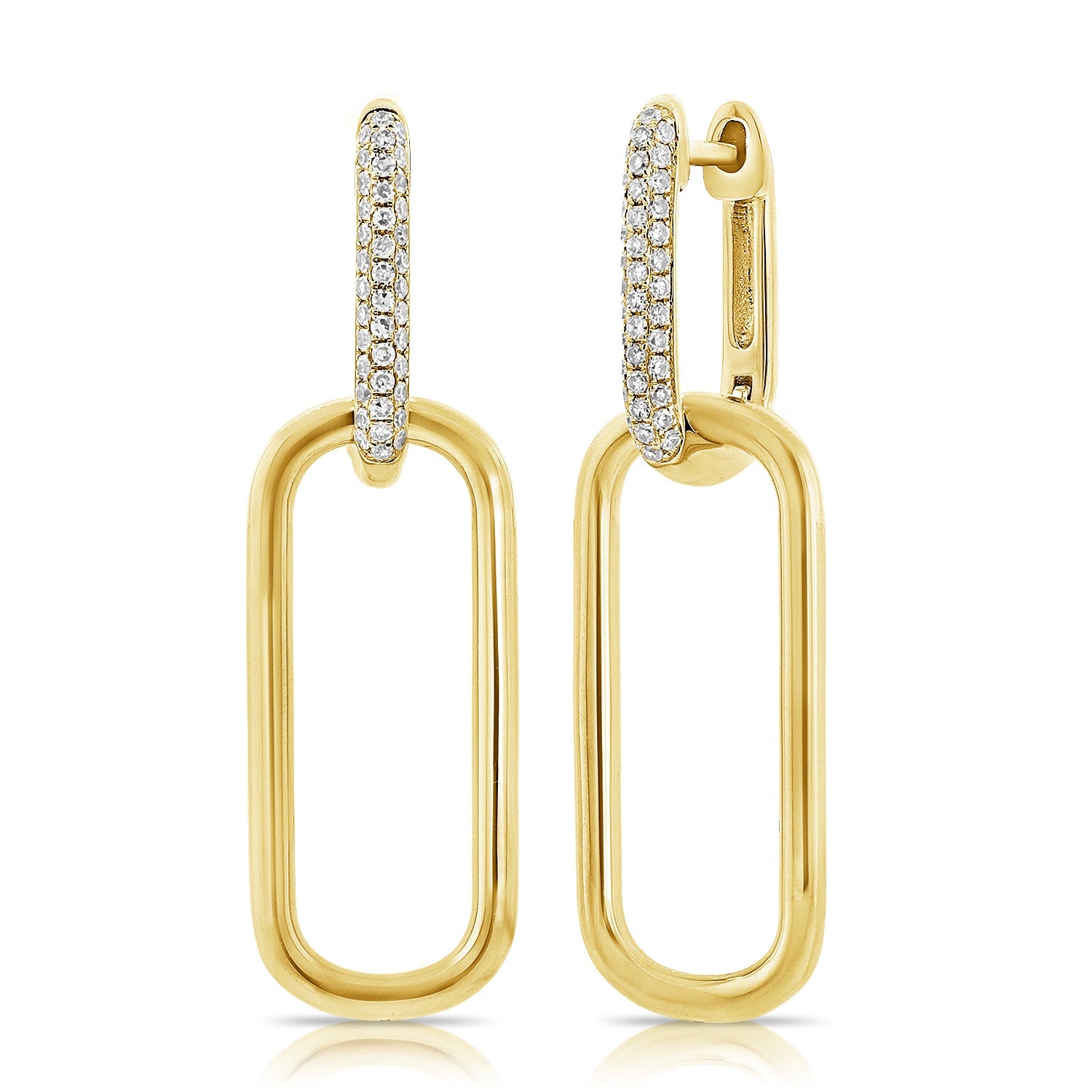 14k Gold & Diamond Large Dangle Earrings