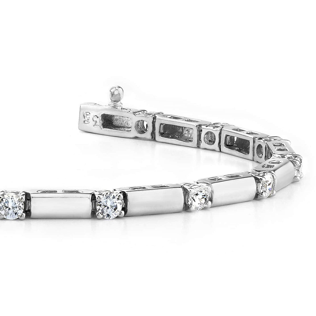 Clean Design Diamond And Bar Bracelet