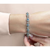 Oval Diamond And Gemstone Link Bracelet