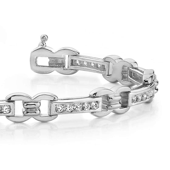 Classic Figure 8 Link Diamond Bracelet