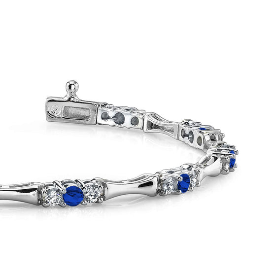 Column Link Gemstone And Diamond Bracelet