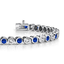  Classic Bezel Set Gemstone And Diamond Bracelet