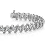 Faceted Spiral Link Diamond Tennis Bracelet