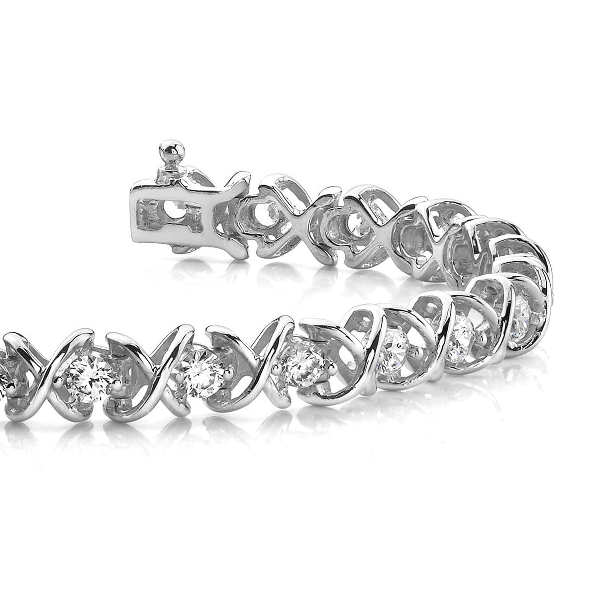 X Link Diamond Tennis Bracelet
