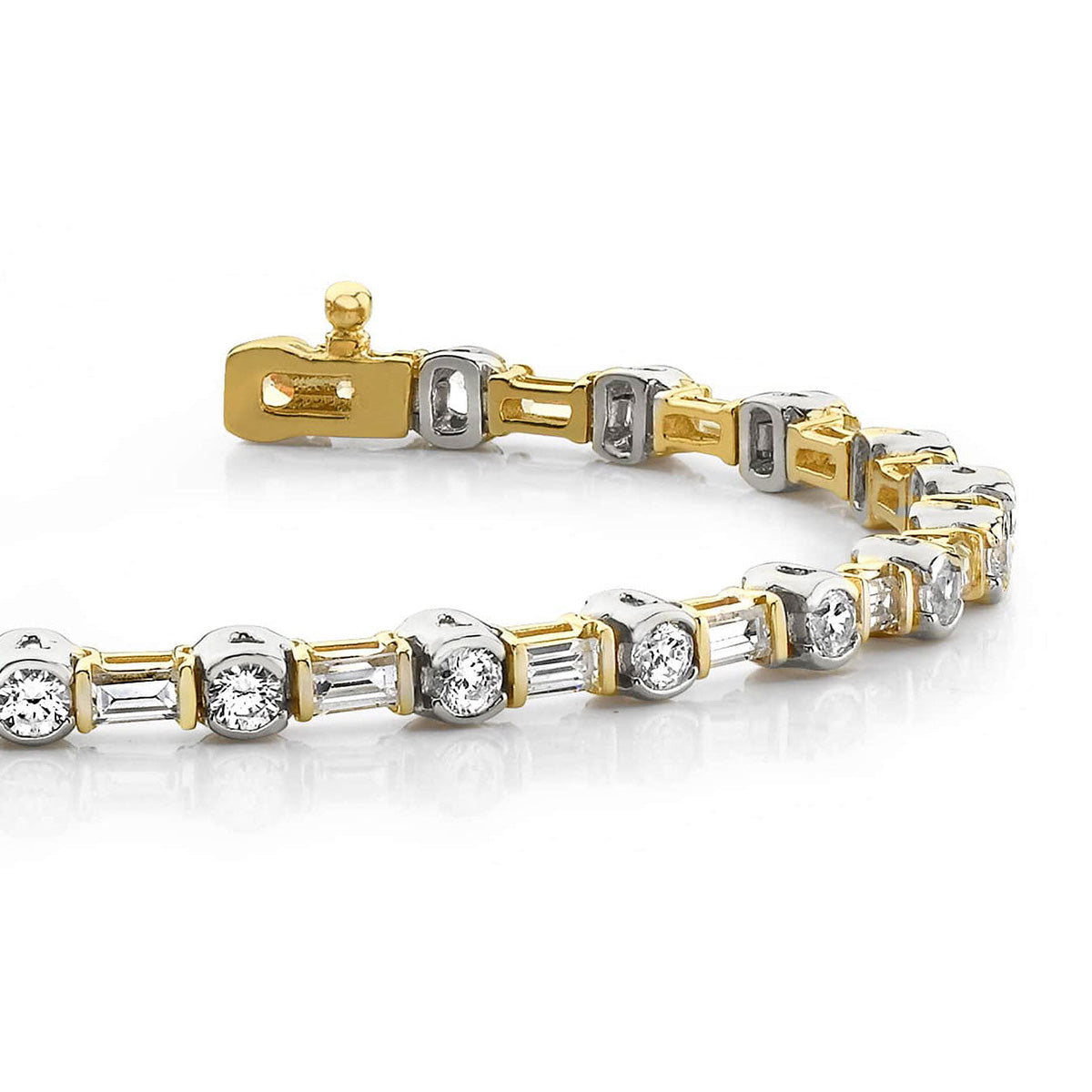 Half Bezel And Channel Set Diamond Bracelet