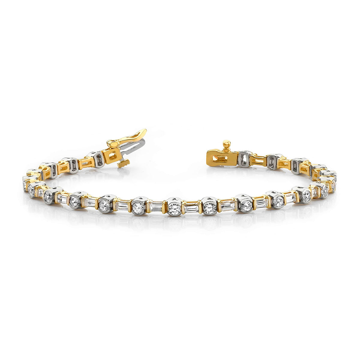 Half Bezel And Channel Set Diamond Bracelet