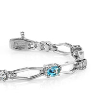  Hexagon Link Gemstone And Diamond Bracelet