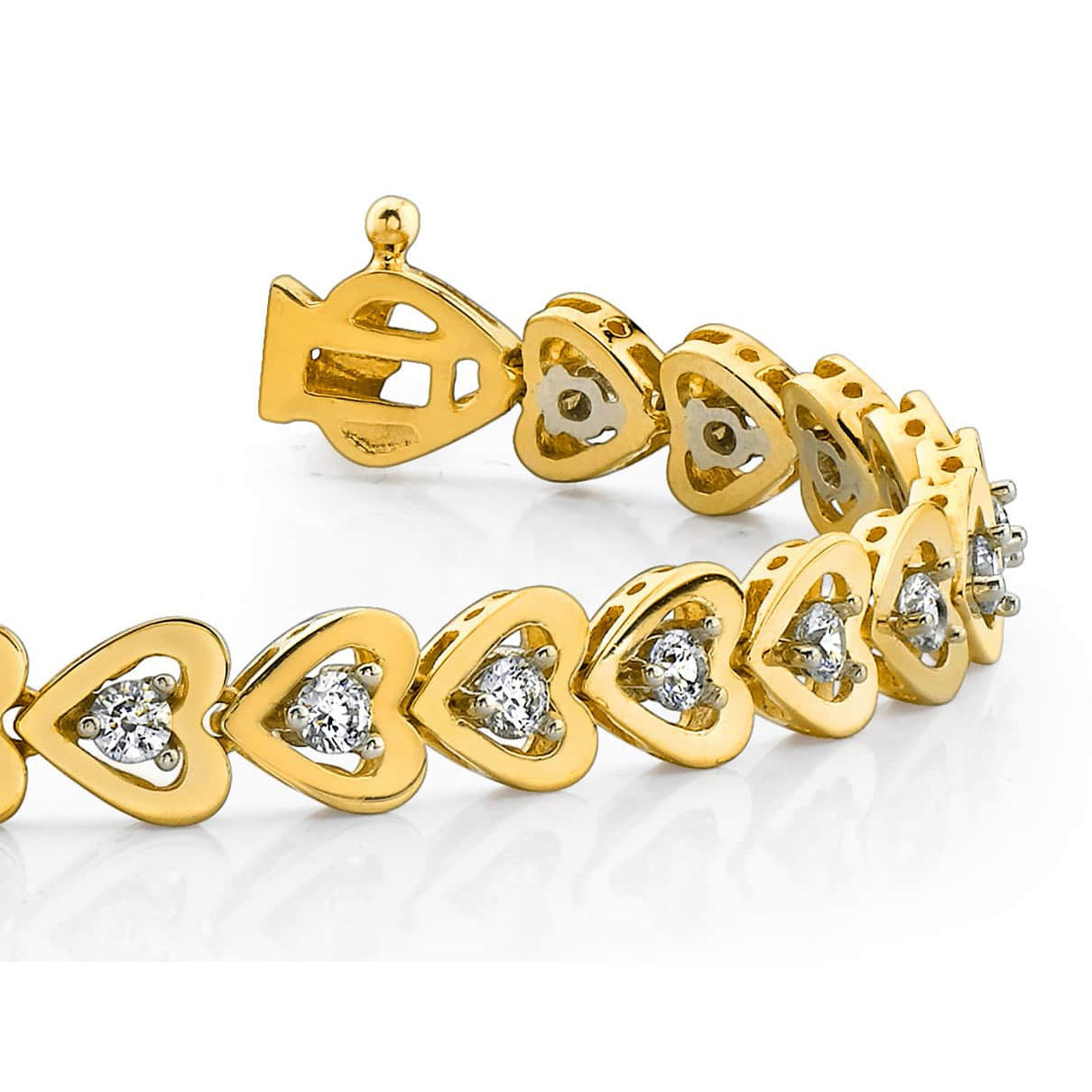 Diamond Heart Link Bracelet