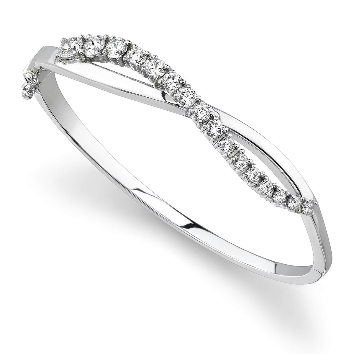 Curved Accent Diamond Journey Bangle