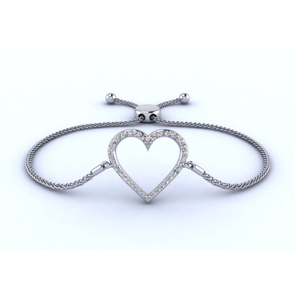 Shimmering Heart Adjustable Bracelet