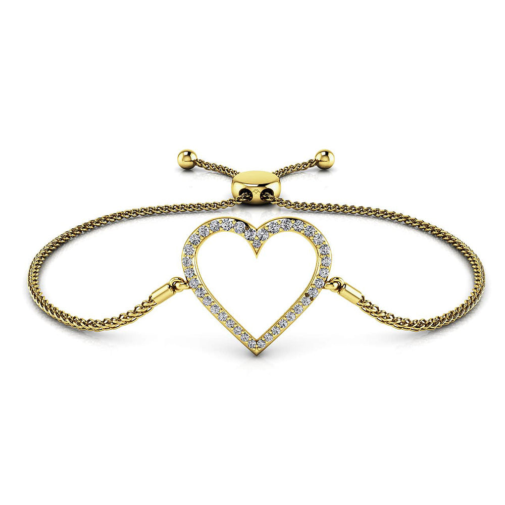 Shimmering Heart Adjustable Bracelet
