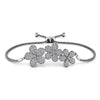 Three Flower Diamond Adjustable Bracelet