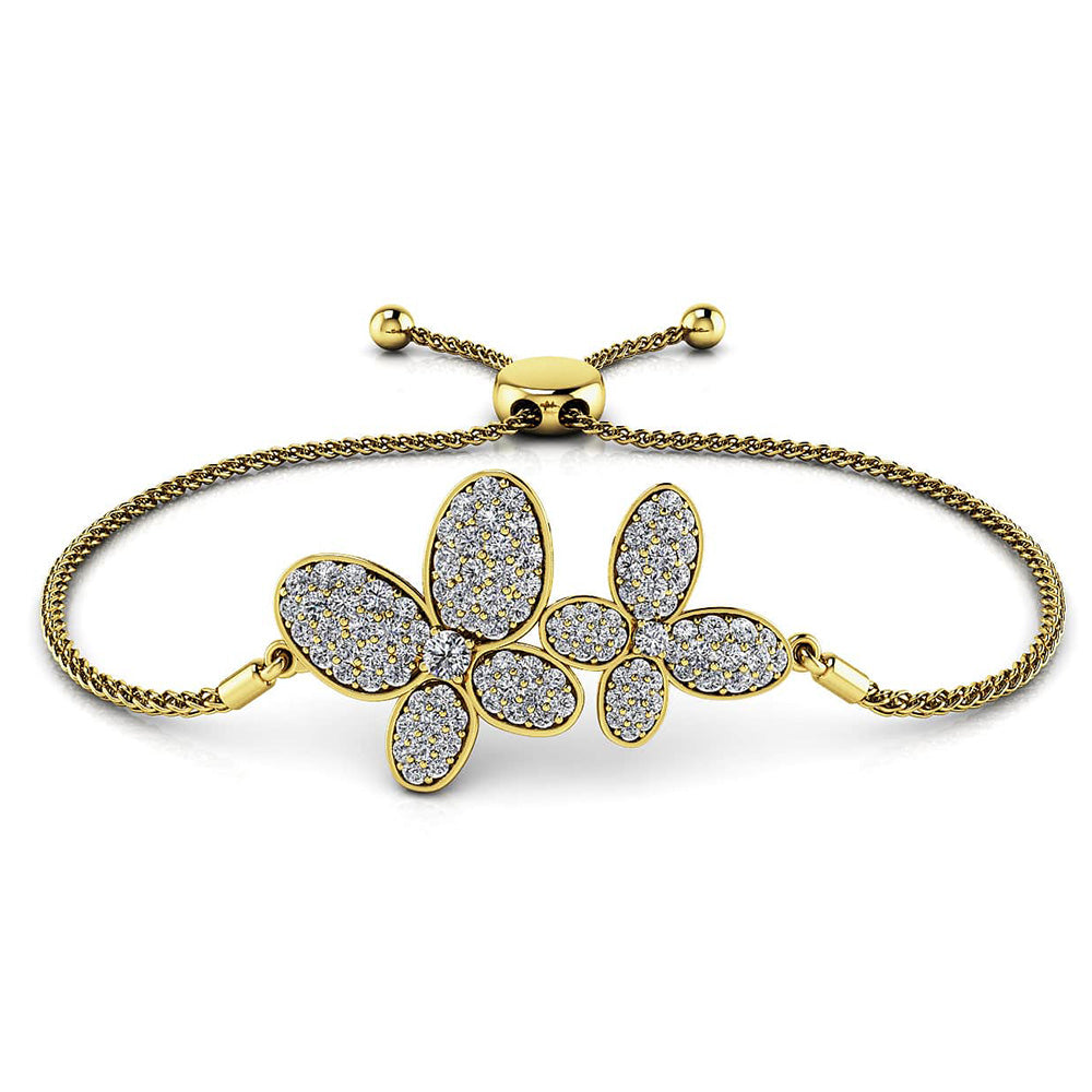 Enchanting Diamond Butterfly Adjustable Bracelet