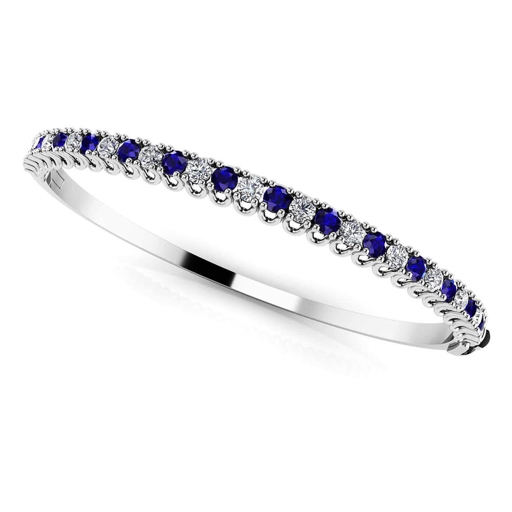 Captivating Diamond And Gemstone Bangle Bracelet