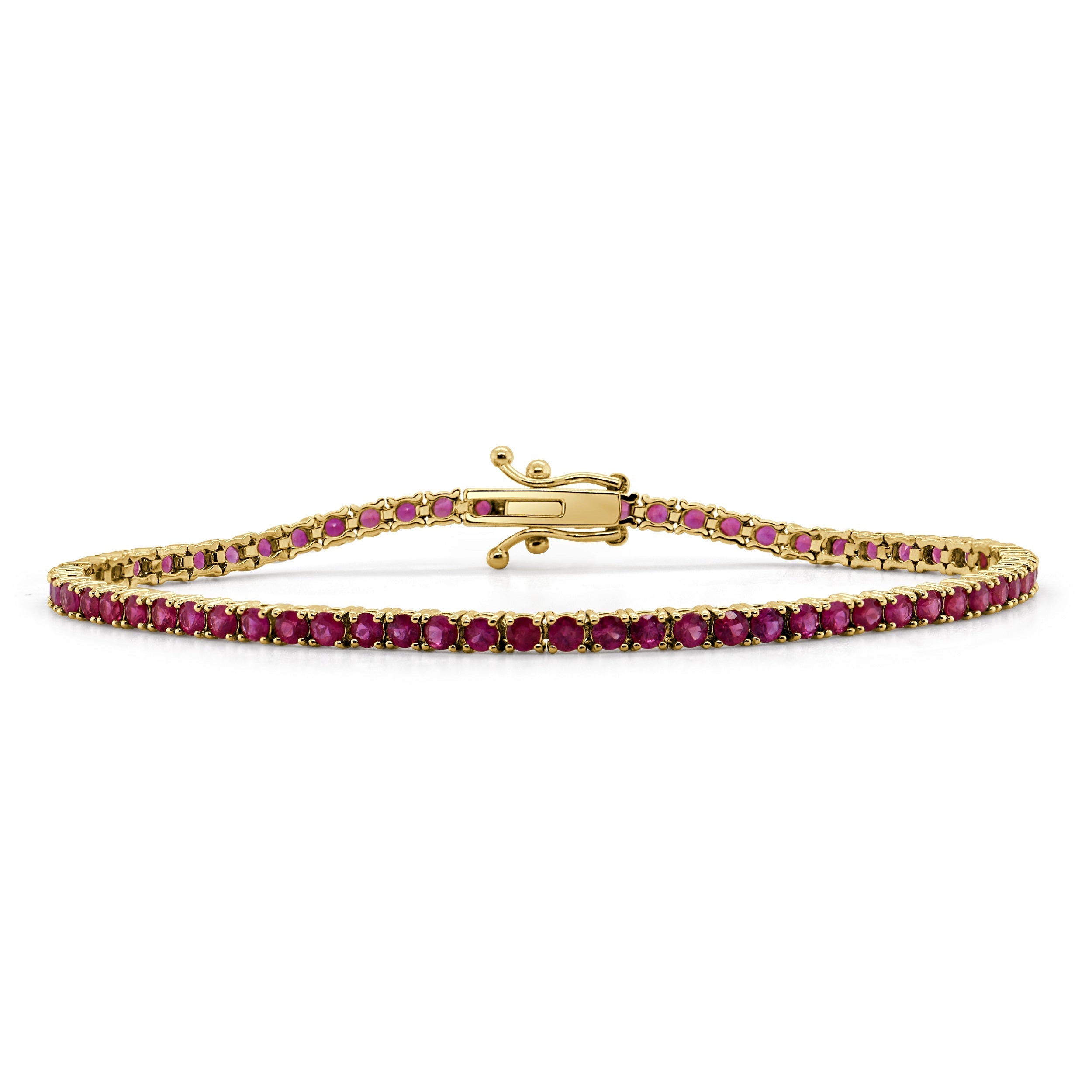 14K Gold & Red Ruby Tennis Bracelet