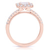 14K 3/4 Ct Center Emerald Cut Halo Diamond Engagement Ring