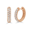 14k Gold & Diamond Double Row Hoop Earrings