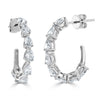 14k Gold & Pear-Shape Diamond Hoop Earrings