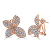 14K Gold & Diamond Flower Earrings
