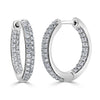14k Gold & Diamond Pave Hoop Earrings