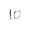 14k Gold & Rainbow Sapphire Huggie Earrings