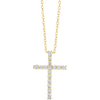 14K 0.25 Ct Colorless Flawless Cross Pendant With Chain