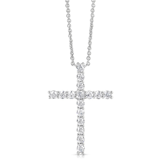 14K 0.50 Ct Colorless Flawless Cross Pendant With Chain